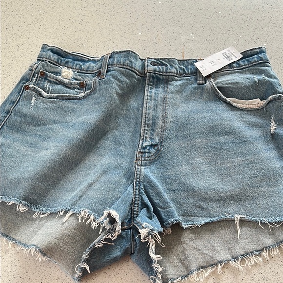 Abercrombie & Fitch Blue Distressed Jean Shorts - Picture 1 of 5